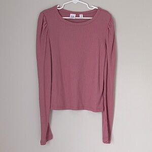 GAP Mauve Ribbed Long Sleeve Shirt NWOT